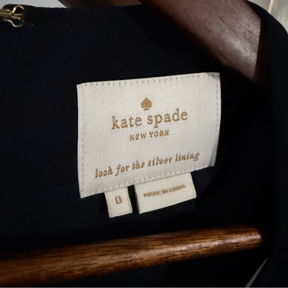 Kate Spade Navy & Light Pink Polka Dot Mini Dress with Boat Neck - Picture 4 of 11